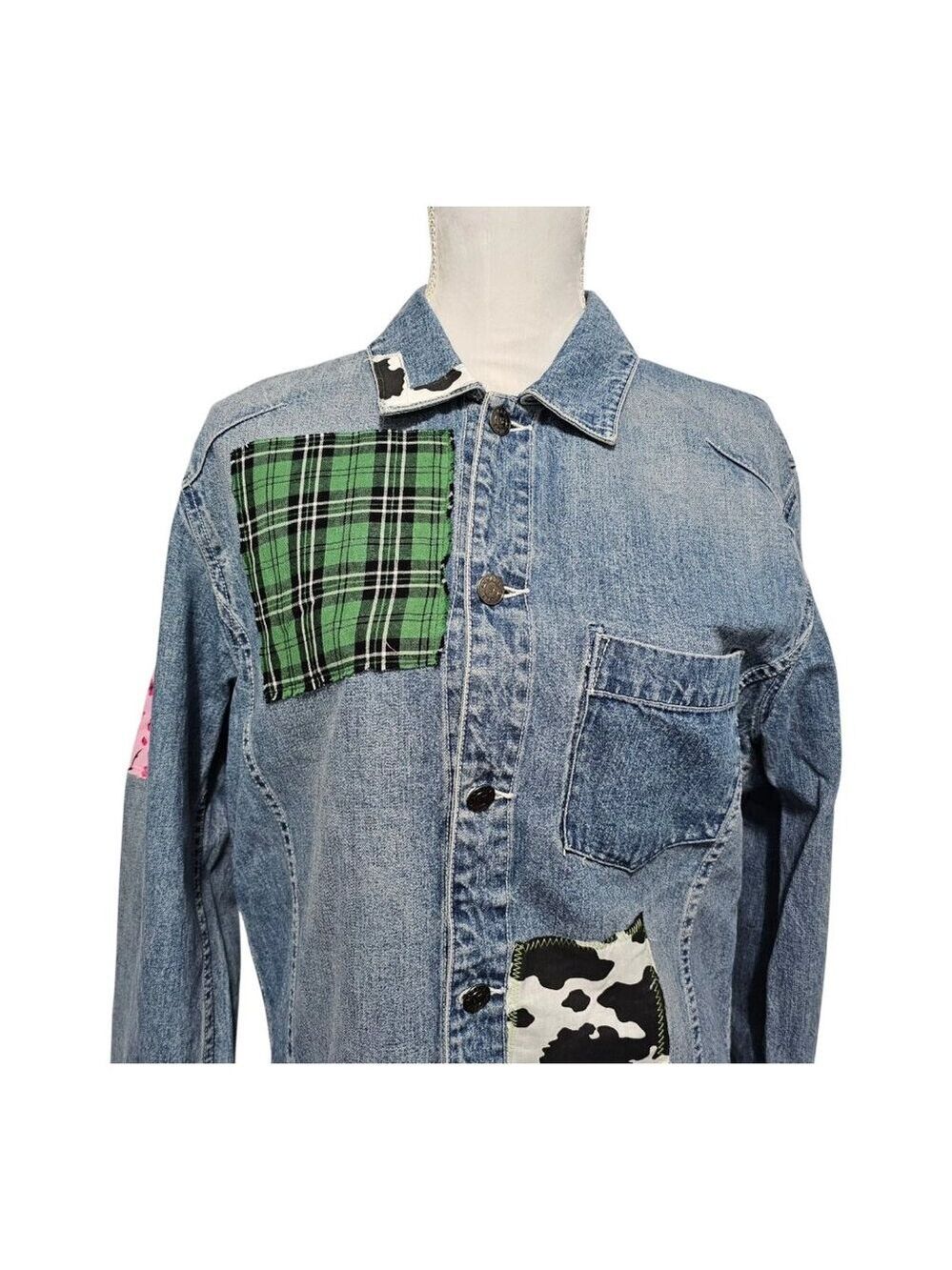 Upcycled Oversized Jean Jacket Medium - Picture 3 of 8